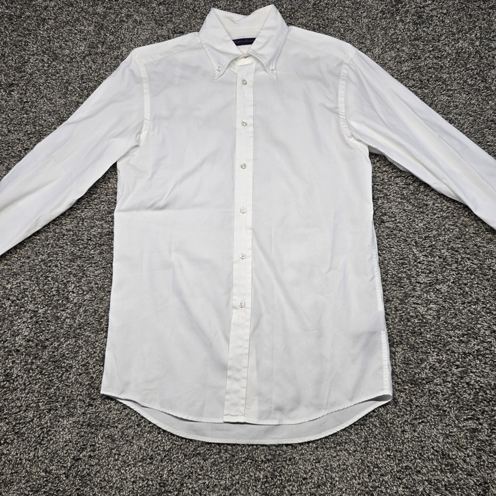 ralph lauren purple label Washed Pinpoint Oxford Shirt Men Size Small (14.5-15)